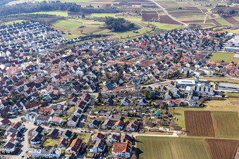 Oblique view of View of the town from the east in the district Malmsheim in Renningen in the state Baden-Wuerttemberg, Germany