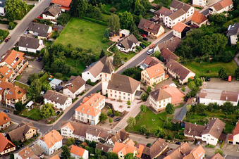 District Ittersbach in Karlsbad in the state Baden-Wuerttemberg, Germany from above