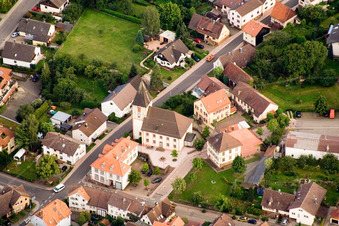 Church building in the village of in the district Ittersbach in Karlsbad in the state Baden-Wurttemberg