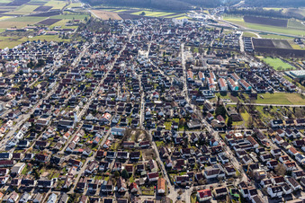 Overview of towns from the north in Renningen in the state Baden-Wuerttemberg, Germany