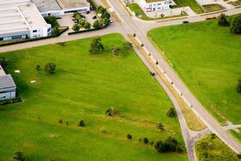 Ittersbach, industrial area in the district Im Stockmädle in Karlsbad in the state Baden-Wuerttemberg, Germany out of the air