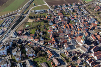 Renningen in the state Baden-Wuerttemberg, Germany viewn from the air