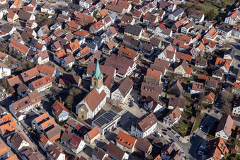 Drone recording of Renningen in the state Baden-Wuerttemberg, Germany