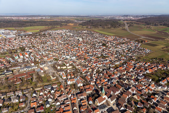 Drone image of Renningen in the state Baden-Wuerttemberg, Germany