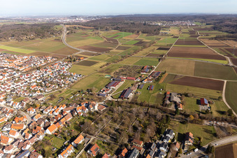 Courtyards in Mühlgasse in Renningen in the state Baden-Wuerttemberg, Germany