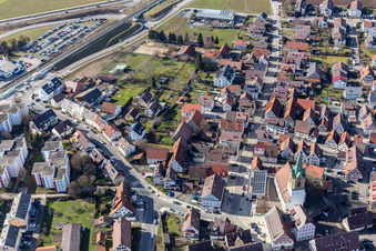 Weil der Städter Straße from the northeast in Renningen in the state Baden-Wuerttemberg, Germany