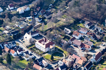 Aerial photograpy of Castle Dätzingen in the district Dätzingen in Grafenau in the state Baden-Wuerttemberg, Germany