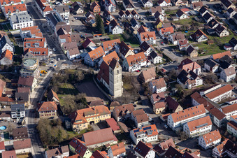 Oblique view of Gärtringen in the state Baden-Wuerttemberg, Germany