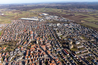 Gärtringen in the state Baden-Wuerttemberg, Germany from above