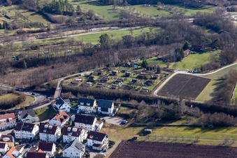 Allotment garden settlement in Nufringen in the state Baden-Wuerttemberg, Germany