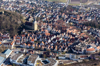 Historic old town from the north in Herrenberg in the state Baden-Wuerttemberg, Germany