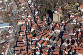 Marketplace in Herrenberg in the state Baden-Wuerttemberg, Germany