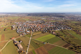 From the southeast in the district Kuppingen in Herrenberg in the state Baden-Wuerttemberg, Germany
