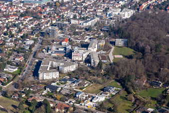 Aerial view of Student residence Godramsteiner Straße 50, Landau-Südliche Weinstraße Hospital in Landau in der Pfalz in the state Rhineland-Palatinate, Germany