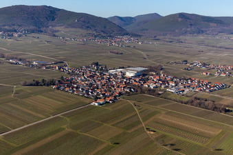 Oblique view of Böchingen in the state Rhineland-Palatinate, Germany