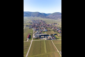 Aerial view of Rhodt unter Rietburg in the state Rhineland-Palatinate, Germany