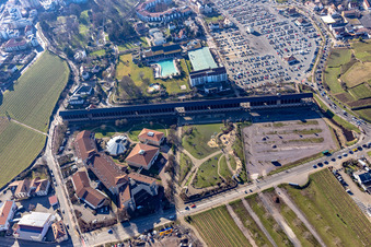Graduation building, Salinarium leisure pool in the district Pfeffingen in Bad Dürkheim in the state Rhineland-Palatinate, Germany