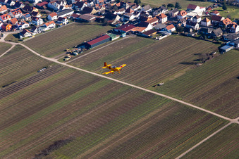 Aerial encounter on approach to Bad Dürkheim in Erpolzheim in the state Rhineland-Palatinate, Germany