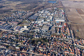 Industrial and commercial area Industriestr. / Im Horst in Maxdorf in the state Rhineland-Palatinate, Germany