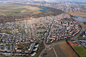 District Maudach in Ludwigshafen am Rhein in the state Rhineland-Palatinate, Germany out of the air