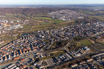 Aerial photograpy of District Sankt Ilgen in Leimen in the state Baden-Wuerttemberg, Germany