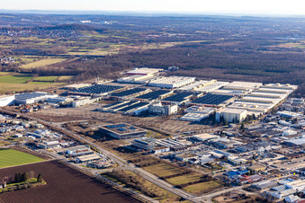 Building and production halls on the premises of Heidelberger Druckmaschinen AG in Wiesloch in the state Baden-Wurttemberg, Germany