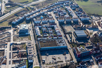 Aerial view of Walldorf in the state Baden-Wuerttemberg, Germany