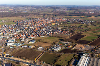 Aerial photograpy of District Rot in St. Leon-Rot in the state Baden-Wuerttemberg, Germany