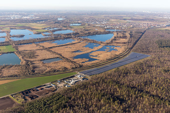Rimu compost and photovoltaic field in the district Oberhausen in Oberhausen-Rheinhausen in the state Baden-Wuerttemberg, Germany