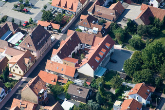 Aerial photograpy of Bahnhofstr in Kandel in the state Rhineland-Palatinate, Germany