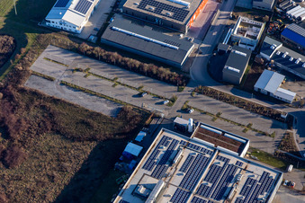 Drone image of Industrial Area North in Rülzheim in the state Rhineland-Palatinate, Germany