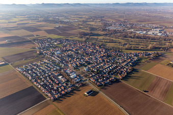 Steinweiler in the state Rhineland-Palatinate, Germany seen from above