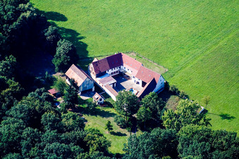 Herrenmühle - farmstead on the edge of cultivated fields in the district Minderslachen in Kandel in the state Rhineland-Palatinate, Germany