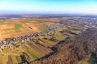 Aerial view of City view from the southwest in Kandel in the state Rhineland-Palatinate, Germany