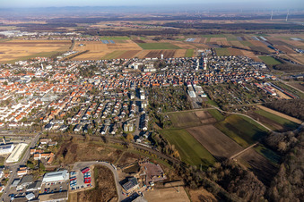 Kandel in the state Rhineland-Palatinate, Germany seen from above