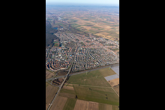 Rülzheim in the state Rhineland-Palatinate, Germany seen from above