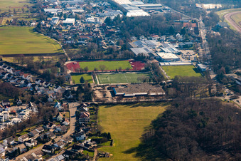 Sports fields in Herxheim bei Landau in the state Rhineland-Palatinate, Germany