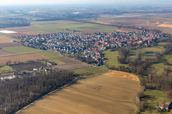 Steinweiler in the state Rhineland-Palatinate, Germany from the plane