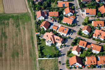 Aerial view of Pomeranian Ring in Offenbach an der Queich in the state Rhineland-Palatinate, Germany