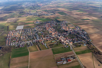 Aerial view of Ottersheim bei Landau in the state Rhineland-Palatinate, Germany