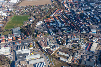 Aerial photograpy of Former Promarkt site Am Rabensteinerweg in Speyer in the state Rhineland-Palatinate, Germany