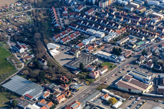 Former Promarkt site Am Rabensteinerweg in Speyer in the state Rhineland-Palatinate, Germany from above