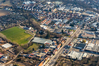Sports field at the cow pasture in Speyer in the state Rhineland-Palatinate, Germany