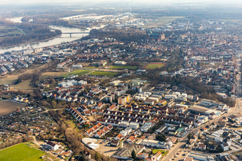 Drone recording of Speyer in the state Rhineland-Palatinate, Germany