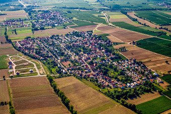 Town View of the streets and houses of the residential areas in Bornheim in the state Rhineland-Palatinate