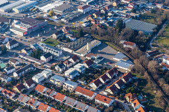 Former Promarkt site Am Rabensteinerweg in Speyer in the state Rhineland-Palatinate, Germany from above