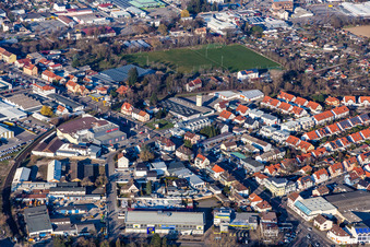 Oblique view of Wormser Landstr in Speyer in the state Rhineland-Palatinate, Germany
