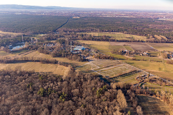 Aerial photograpy of Holiday park during the winter and corona break in Haßloch in the state Rhineland-Palatinate, Germany