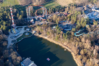 Oblique view of Leisure Centre - Amusement Park Holiday Park GmbH on Holidayparkstrasse in Hassloch in the state Rhineland-Palatinate