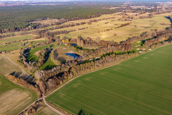 Oblique view of Pfalz Golf Club in the district Geinsheim in Neustadt an der Weinstraße in the state Rhineland-Palatinate, Germany